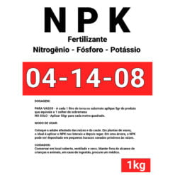 Fertilizante Adubo NPK - 04-14-08 Para Plantas 1kg